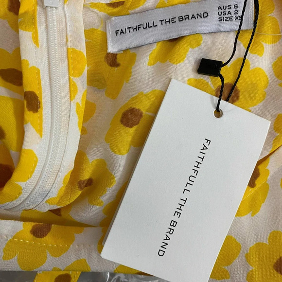 FAITHFULL THE BRAND Florence Mini Dress Yellow - Picture 10 of 12